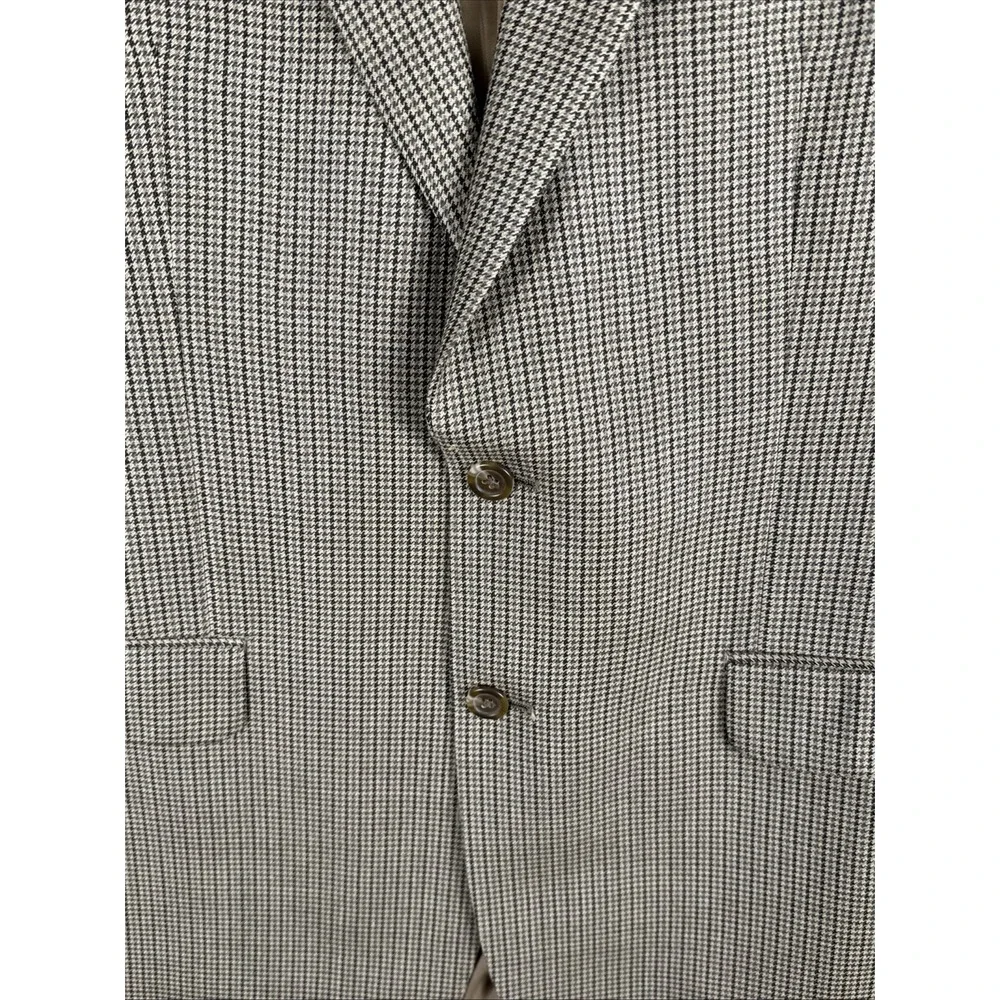 Chaps Blazer Mens 42L 52% Silk/‎ 48 % Wool Houndstooth